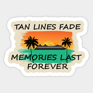 Cruise Memories - Ship Sunset Silhouette Unisex Sticker